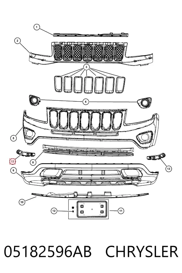 Кронштейн бампера переднього, правий 05182596AB Chrysler