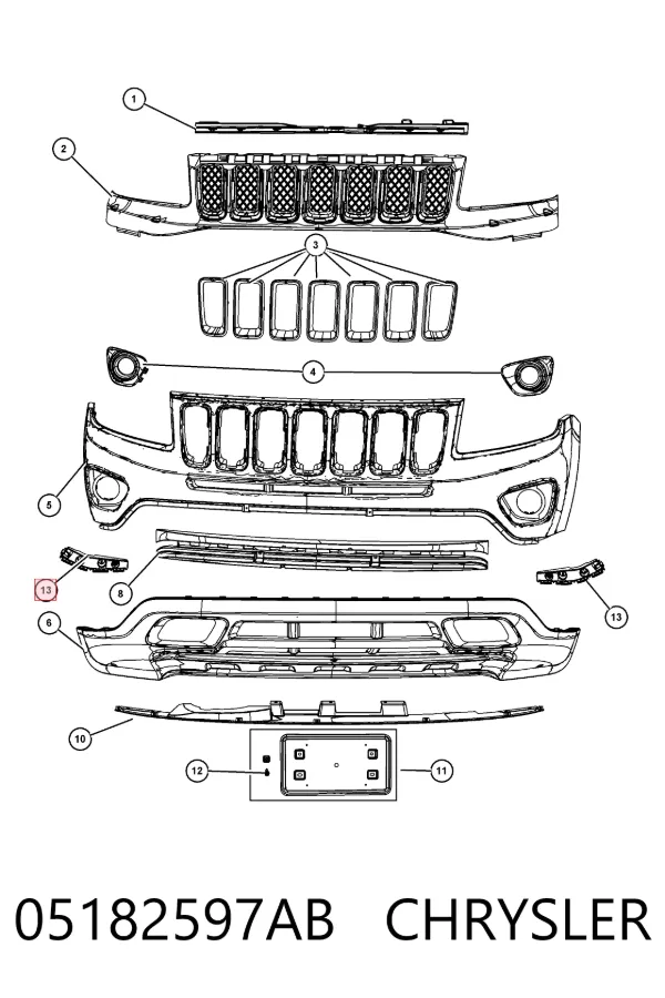 Кронштейн бампера переднього, лівий 05182597AB Chrysler