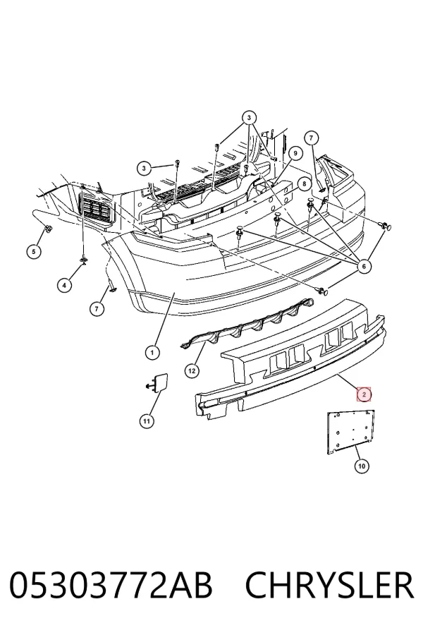 Задній бампер 05303772AB Chrysler