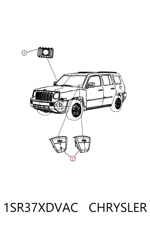 Подушка безпеки, водійська, AIRBAG 1SR37XDVAC Chrysler