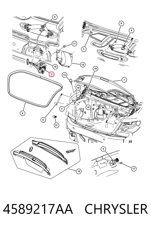 Замок багажника 4589217AA Chrysler