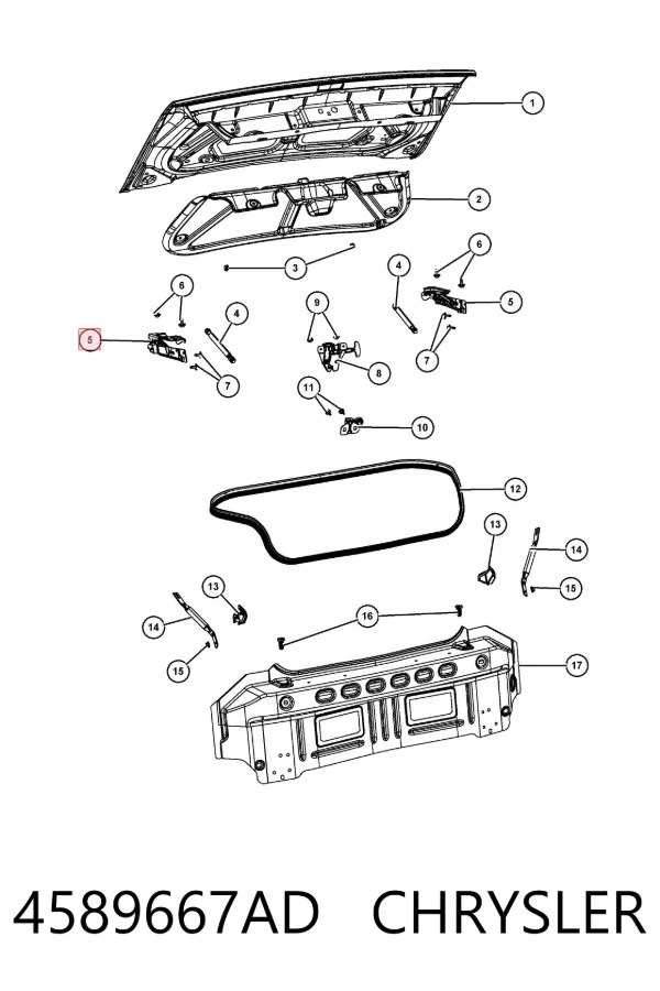 Петля кришки багажника 4589667AD Chrysler