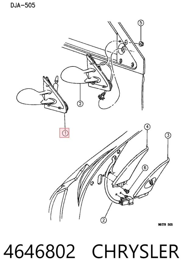 Дзеркало праве 4646802 Chrysler