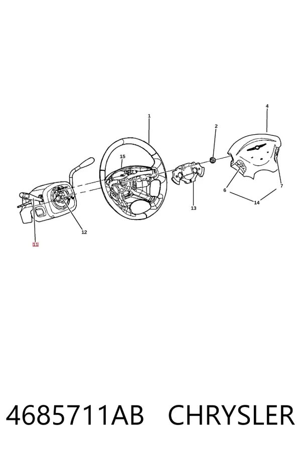 Перемикач підрульовий, правий 4685711AB Chrysler