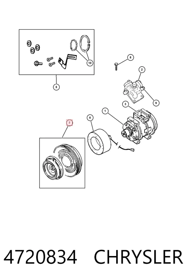 Шків компресора кондиціонера 4720834 Chrysler
