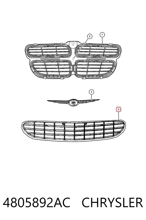 Решітка радіатора 4805892AC Chrysler