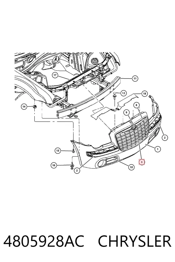 Решітка радіатора 4805928AC Chrysler