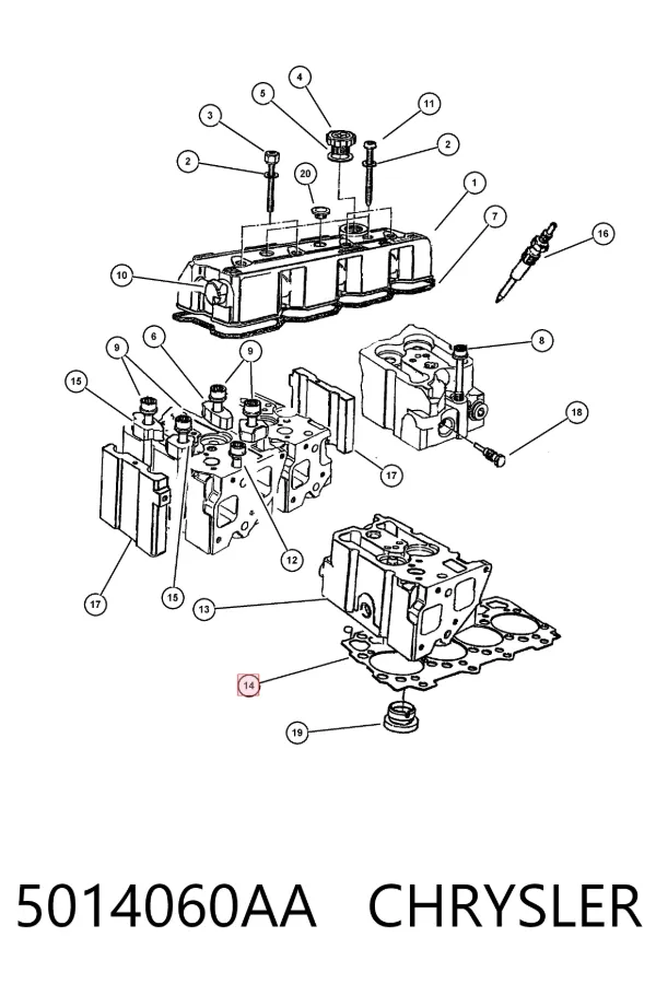 Прокладка ГБЦ 5014060AA Chrysler