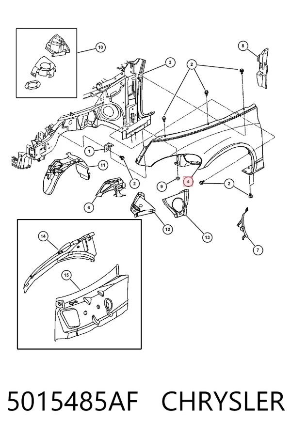 Крило переднє ліве 5015485AF Chrysler