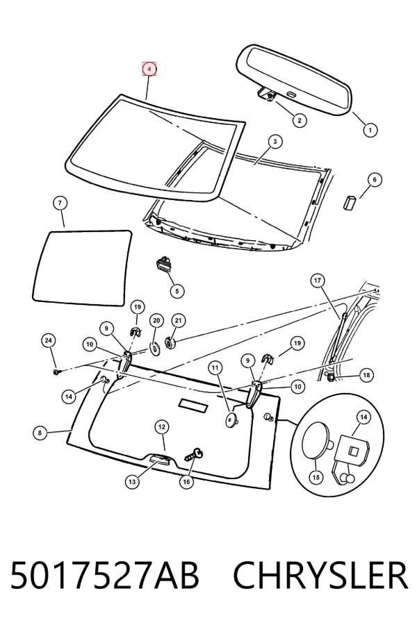 Лобове скло 5017527AB Chrysler
