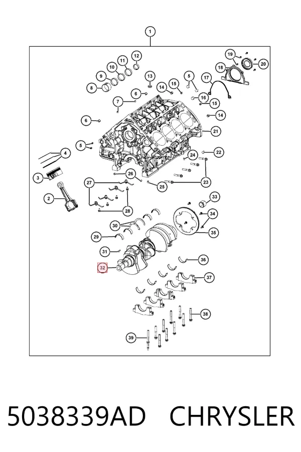 Колінвал 5038339AD Chrysler