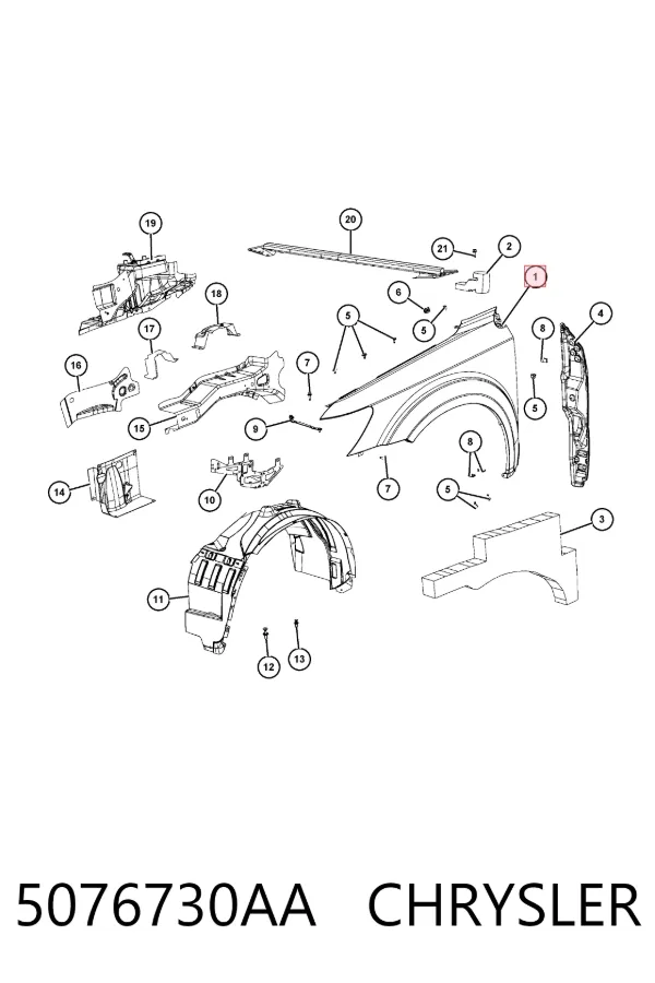 Крила 5076730AA Chrysler