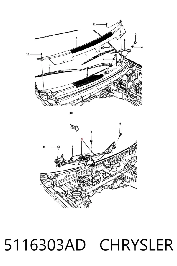 Трапеція двірників 5116303AD Chrysler