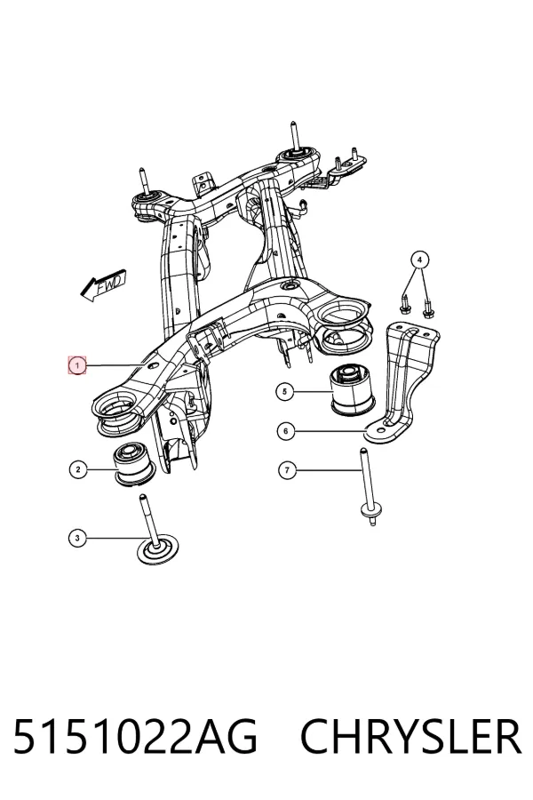 Балка задня 5151022AG Chrysler