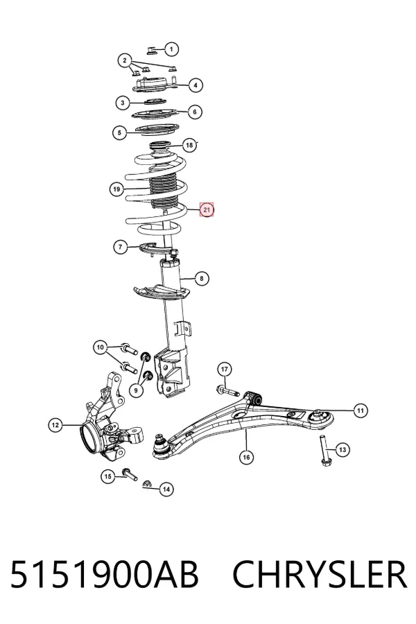 Пружина передня 5151900AB Chrysler
