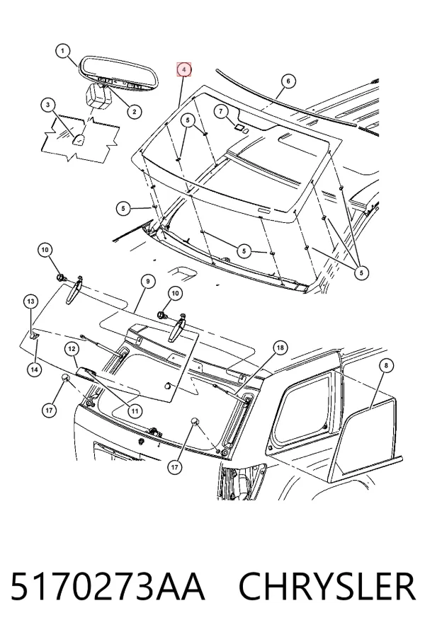 Лобове скло 5170273AA Chrysler