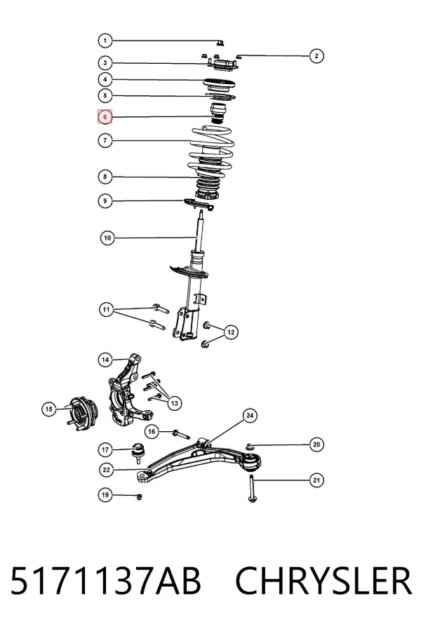 Буфер-відбійник амортизатора переднього 5171137AB Chrysler