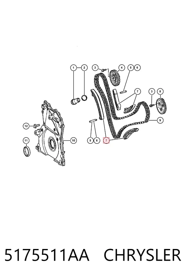 Комплект ланцюга ГРМ 5175511AA Chrysler