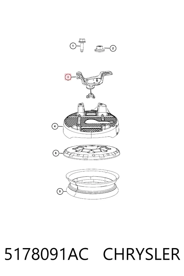 Лебідка запасного колеса 5178091AC Chrysler