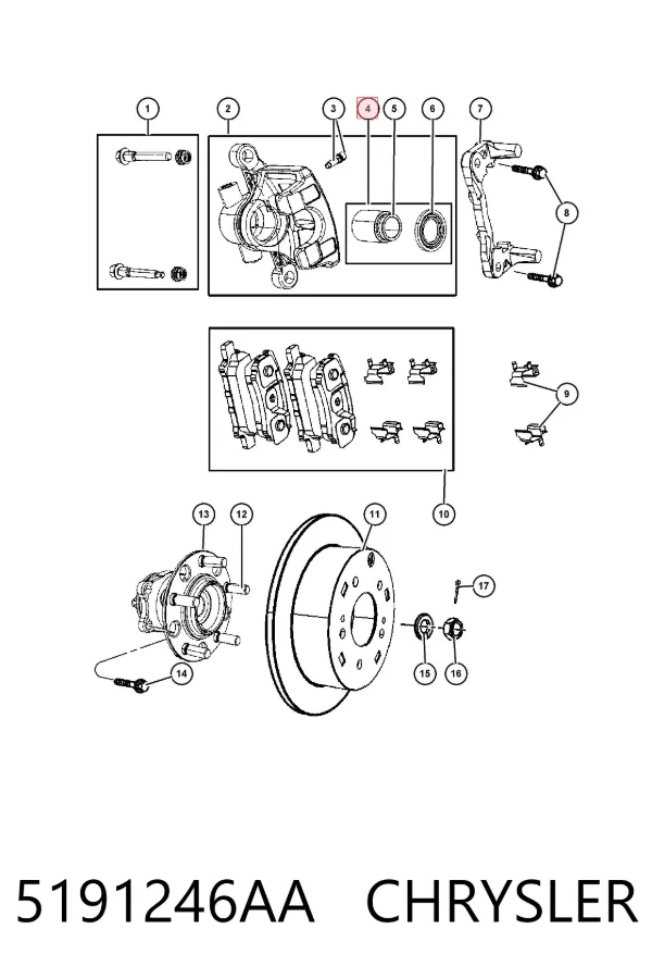 Ремкомплект супорту 5191246AA Chrysler