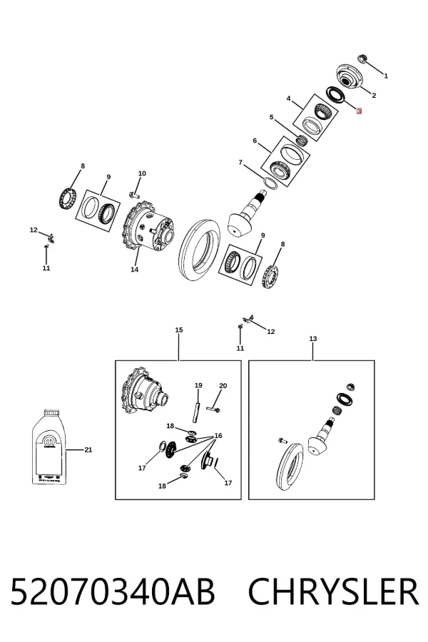 Сальник хвостовика 52070340AB Chrysler