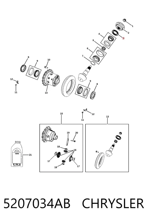 Сальник хвостовика 5207034AB Chrysler