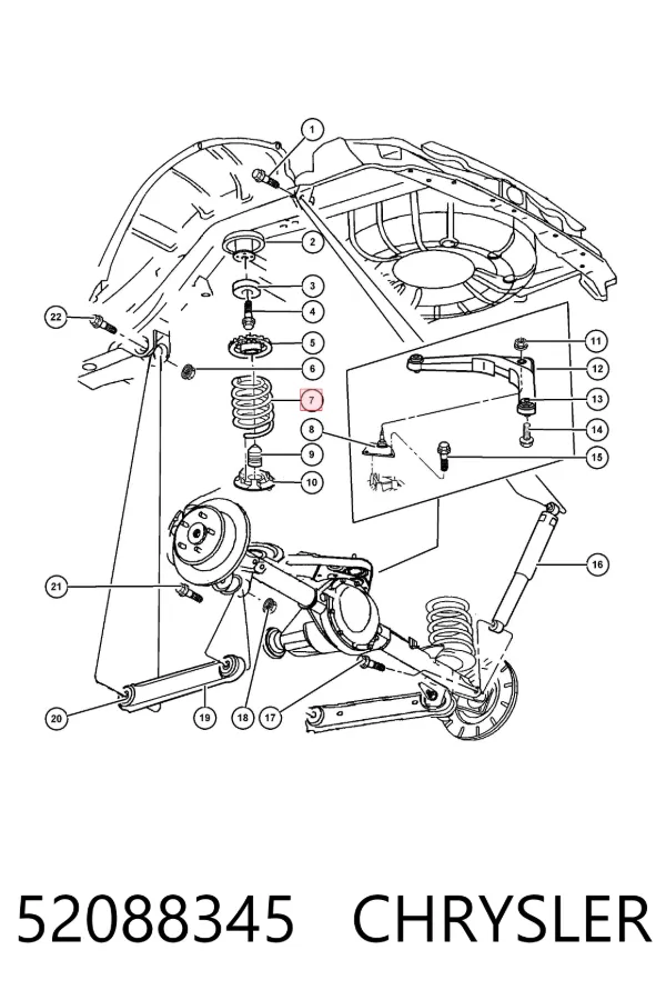 Задні пружини 52088345 Chrysler