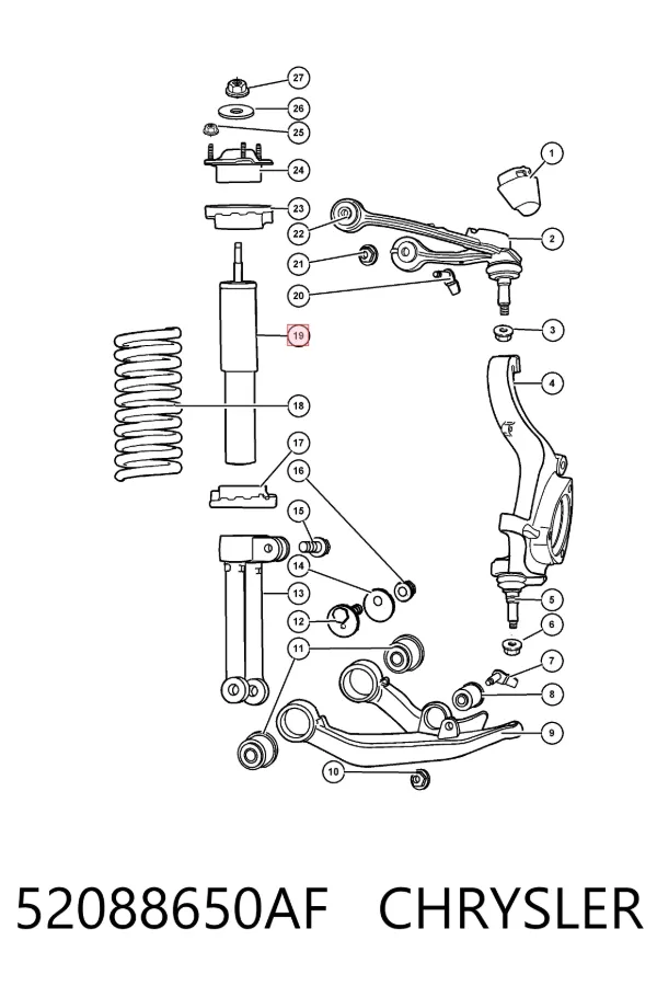 Амортизатор передній 52088650AF Chrysler