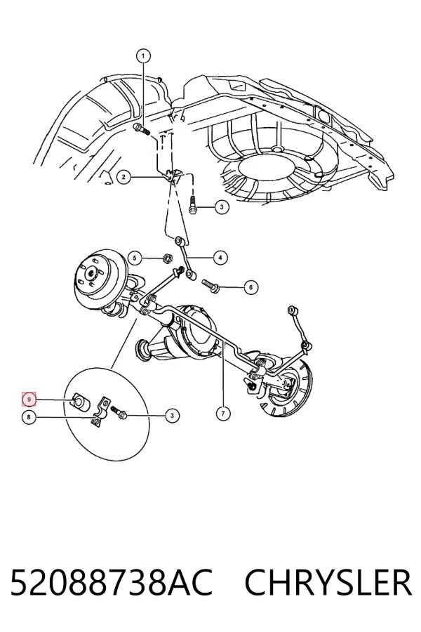 Втулка стабілізатора заднього 52088738AC Chrysler