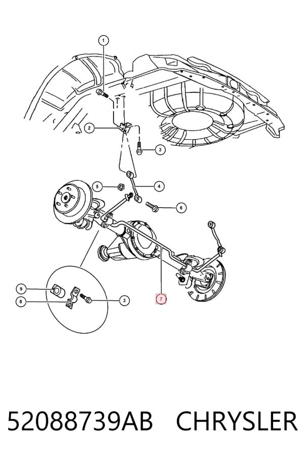 Стабілізатор задній 52088739AB Chrysler