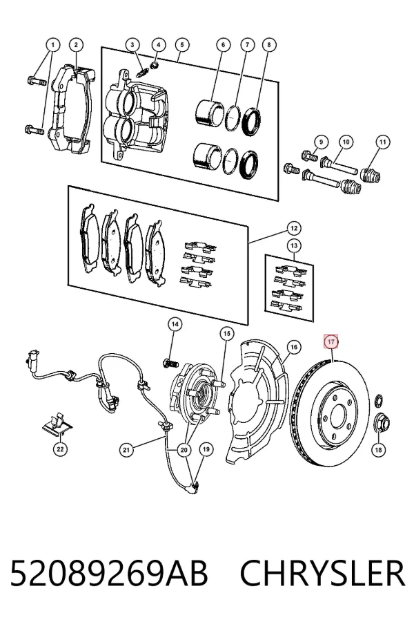 Гальмівні диски передні 52089269AB Chrysler