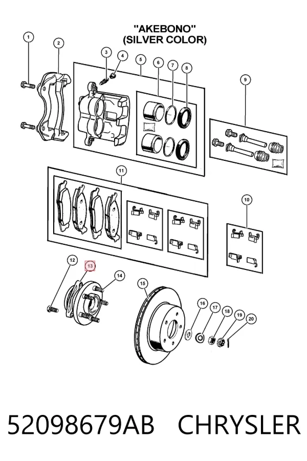 Передня маточина 52098679AB Chrysler