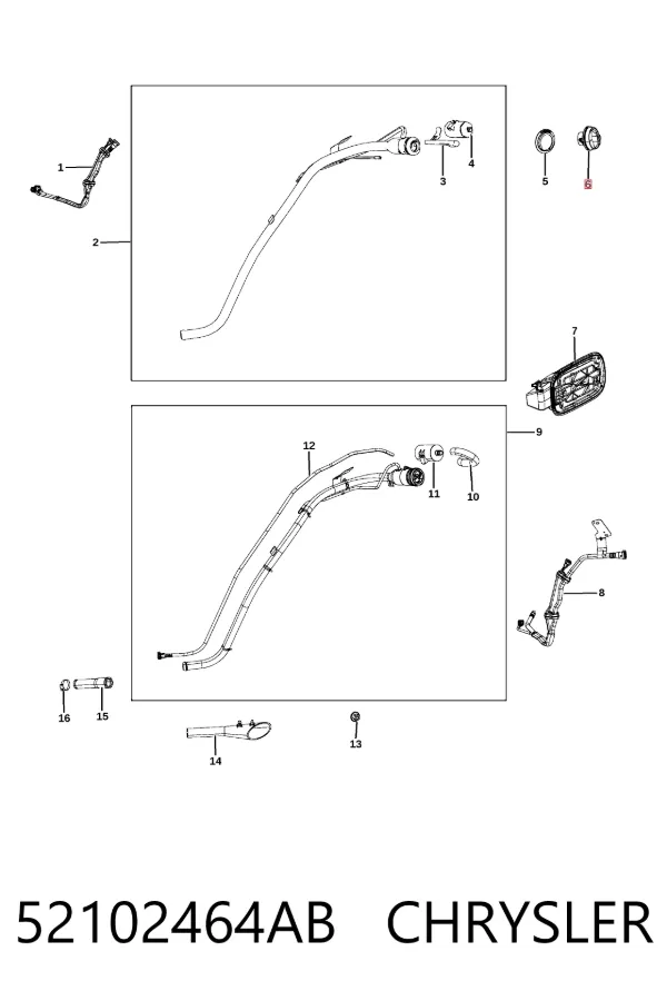 Пробка бензобаку 52102464AB Chrysler