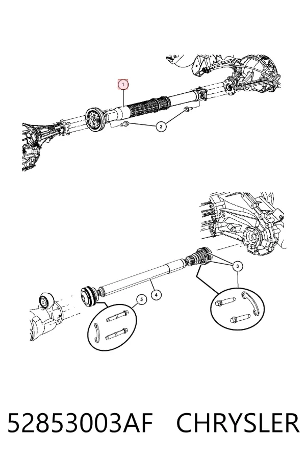 Кардан задній 52853003AF Chrysler