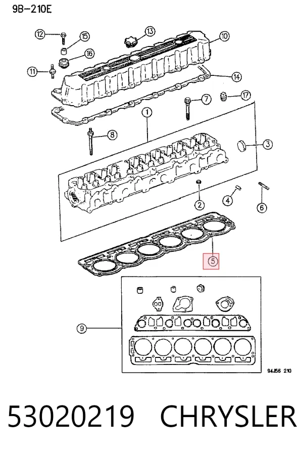 Прокладка ГБЦ 53020219 Chrysler