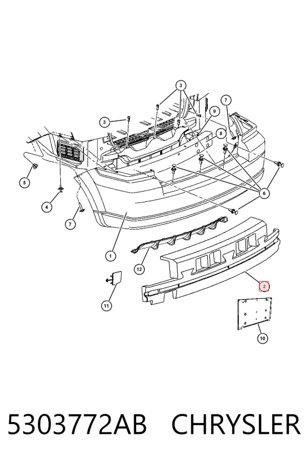 Задній бампер 5303772AB Chrysler