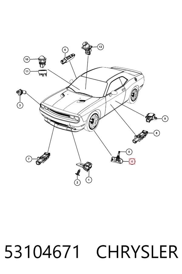 Датчик тиску в шинах 53104671 Chrysler