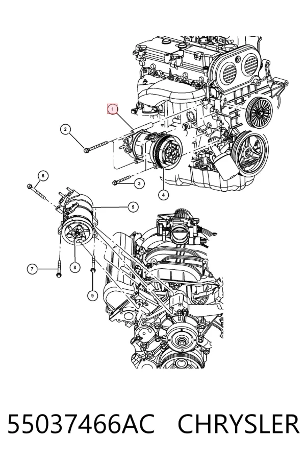 Компресор кондиціонера 55037466AC Chrysler
