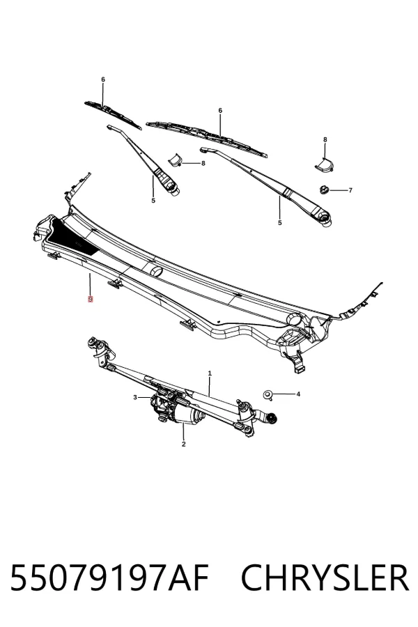 Водостік лобового скла, жабо K55079197AH Fiat/Alfa/Lancia
