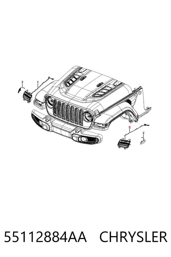 Габарит-покажчик повороту, правий 55112884AA Chrysler