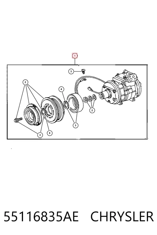 Компресор кондиціонера 55116835AE Chrysler