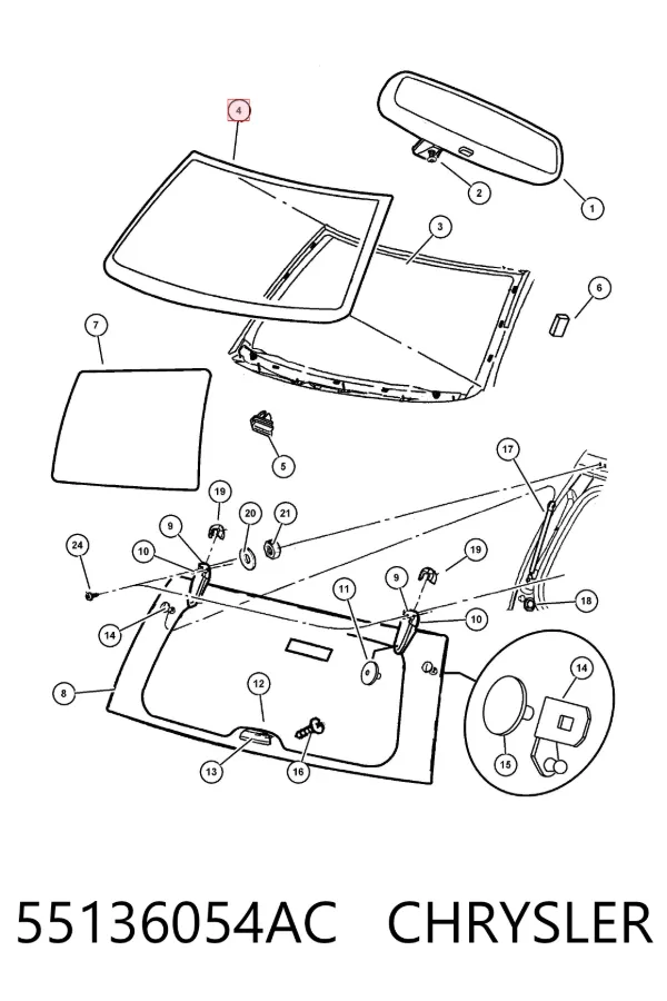 Лобове скло K55136054AC Fiat/Alfa/Lancia
