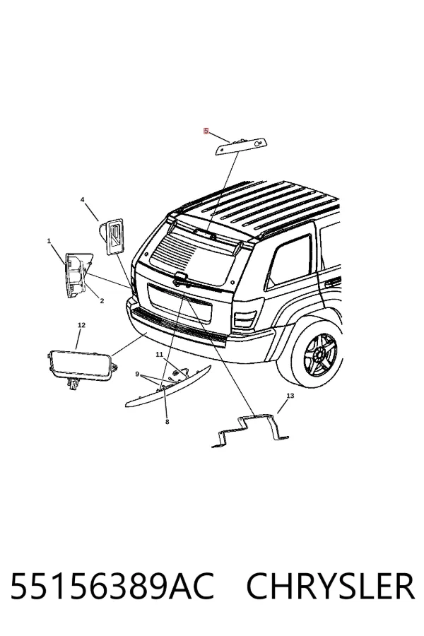 Задній стоп K55157397AD Fiat/Alfa/Lancia