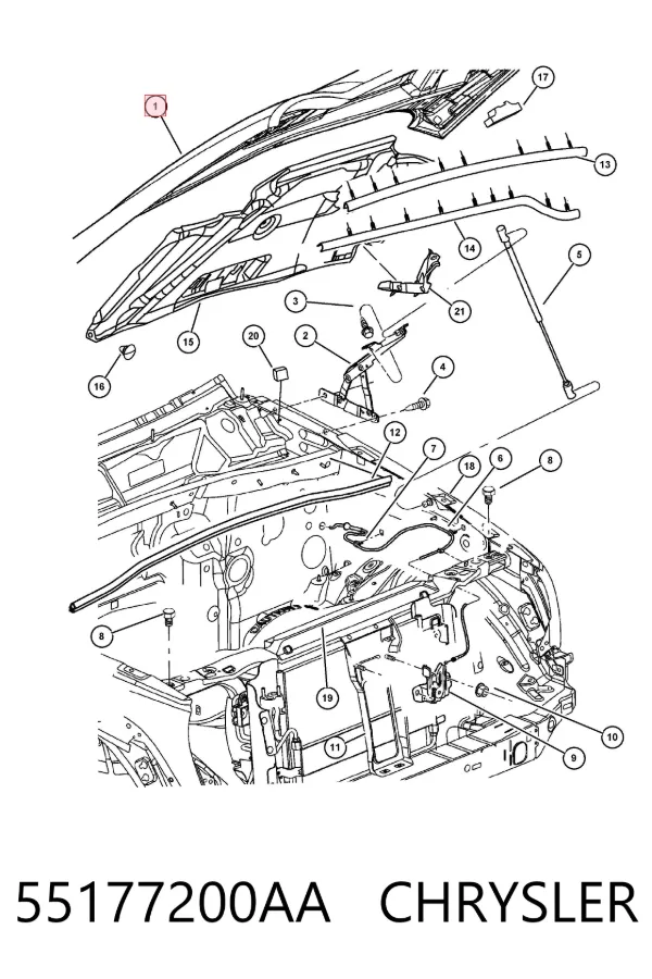 Капот 55177200AA Chrysler