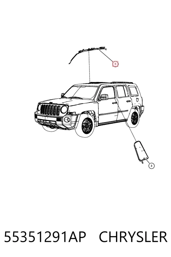 Подушка безпеки, збоку, ліва, AIRBAG 55351291AP Chrysler