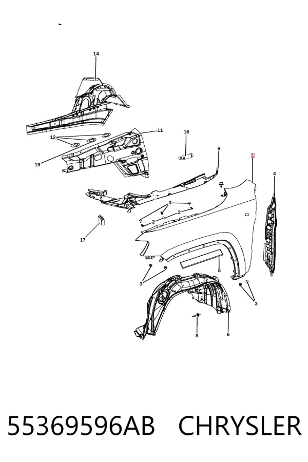 Крила 55369596AB Chrysler