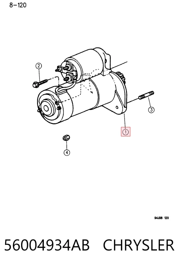 Стартер 56004934AB Chrysler