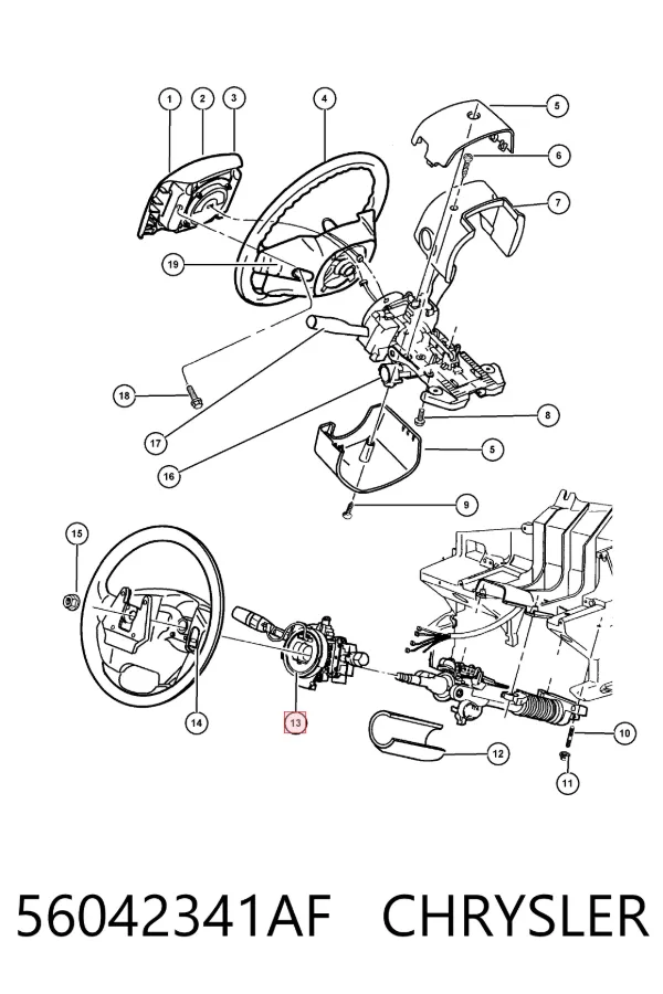 Шлейф керма 56042341AF Chrysler