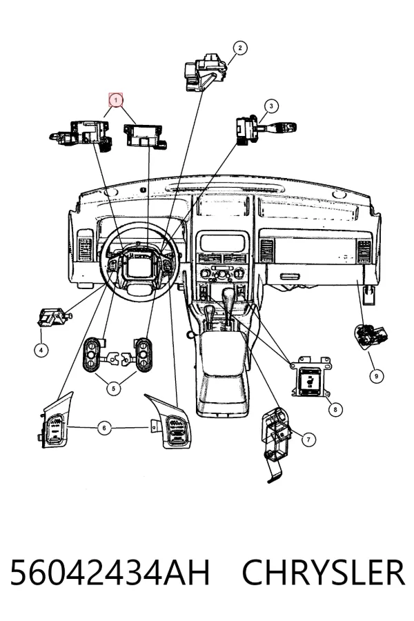 Перемикач підрульовий, лівий K56042434AI Fiat/Alfa/Lancia