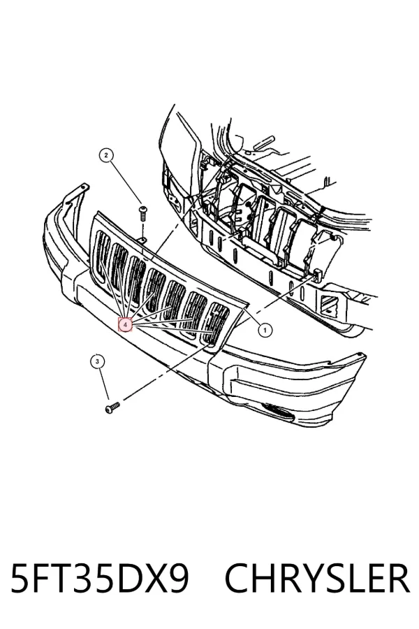 Решітка радіатора 5FT35DX9 Chrysler